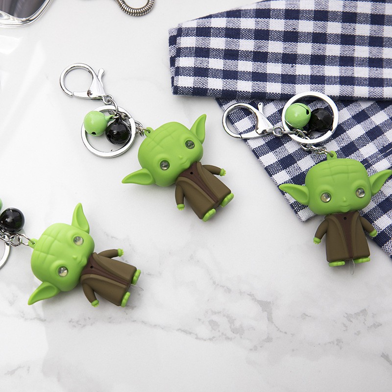 Móc khóa Star War người tai xanh phát sáng đèn Led có âm thanh