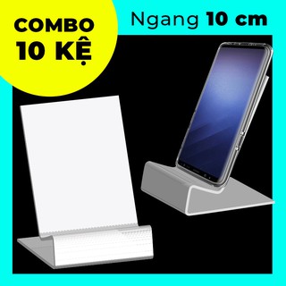 [COMBO 10 Kệ] Mica TRẮNG Trưng Bày Điện Thoại (Ngang 10cm)