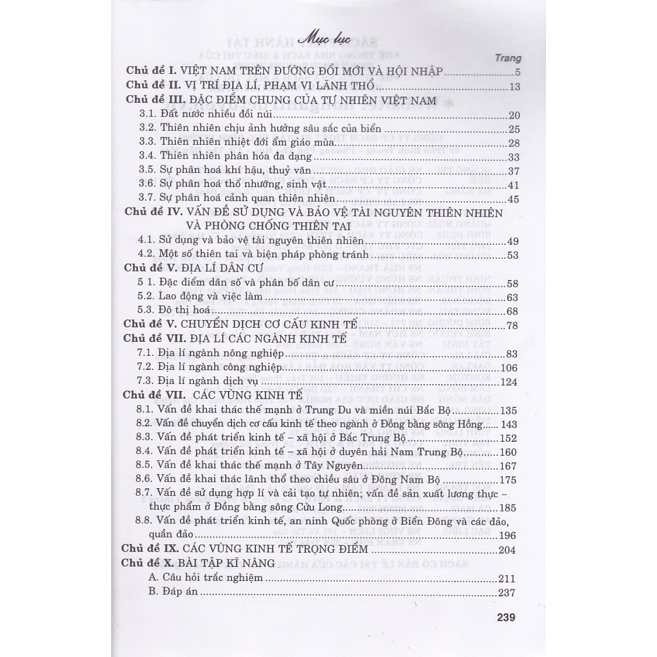 Sách - Câu hỏi và bài tập trắc nghiệm Địa lý 12 theo chủ đề (Tái bản 1)