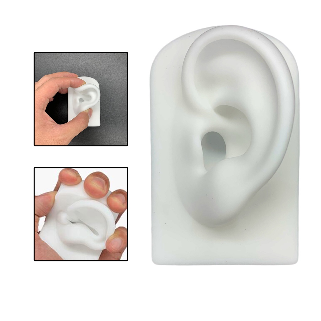 [Hàng mới về] Mô hình tai giả bằng silicon màu đen dùng tập luyện tại nhà/văn phòng