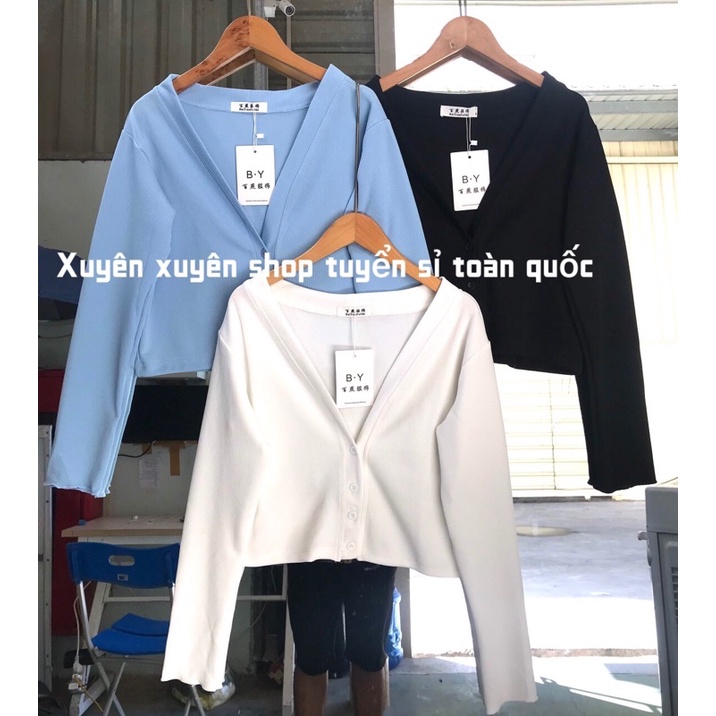 Áo cardigan dáng ngắn cổ V ,chất liệu len sợi dệt đanh mịn dáng croptop xinh xắn, nhẹ nhàng