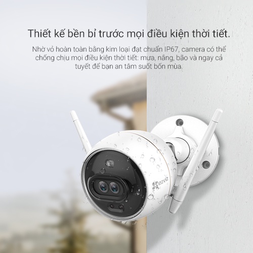 Camera WIFI Ngoài Trời EZVIZ C3X 1080P, IP67, Ghi Hình Màu, AI Phát Hiện Người/Xe