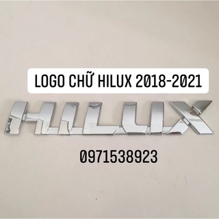 logo chữ nổi HILUX cho xe toyota hilux đời 2018-2021 fom mới
