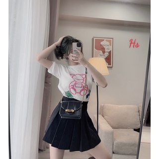 Áo phông gấu in màu hồng ba màu HL001