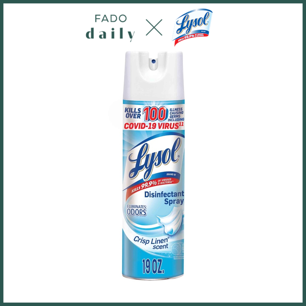 [Hcm] Xịt Phòng Diệt Khuẩn Lysol Disinfectant Spray Crisp Linen Scent Chai 538G - Nhập Khẩu Mỹ