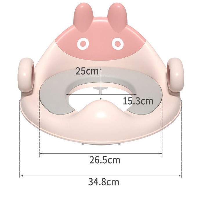Bệ xí bệ nắp bô lót ngồi thu nhỏ bồn cầu toilet có tay vịn họa tiết dễ thương cho bé