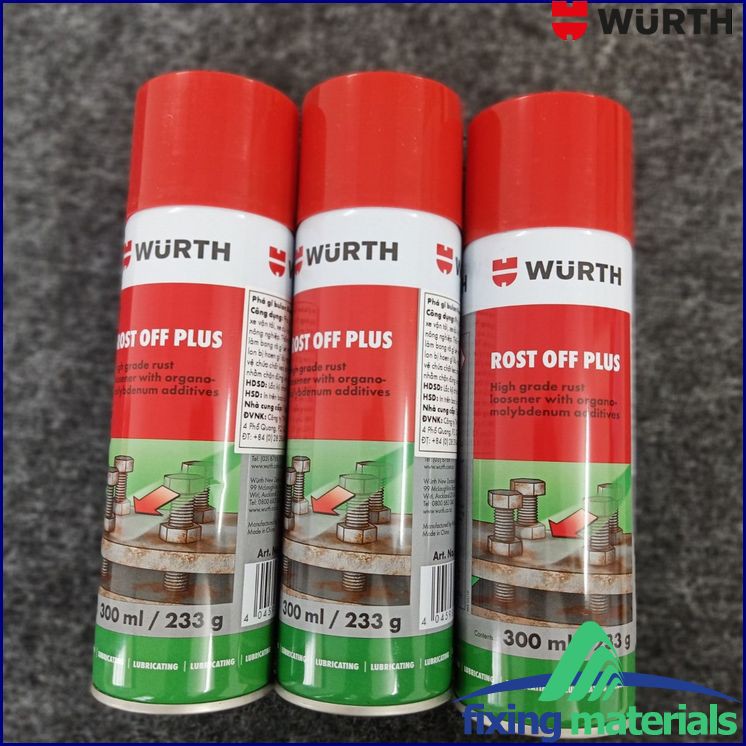 Chất phá gỉ sét WURTH ROST-OFF Plus, dạng chai xịt 300ml/233g