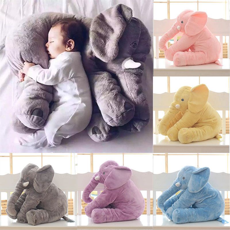 Gối Ôm Hình Voi Mũi Dài Nhồi Bông Mềm Mại Dành Cho Trẻ Em