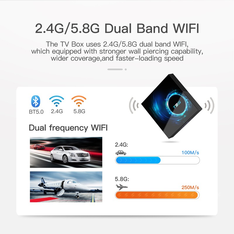 Android Tv Box Ram 4G 32G ROM wifi băng tần kép tv box android10 bluetooth độ phân giải 6K bảo hành 12tháng T95 tivi box