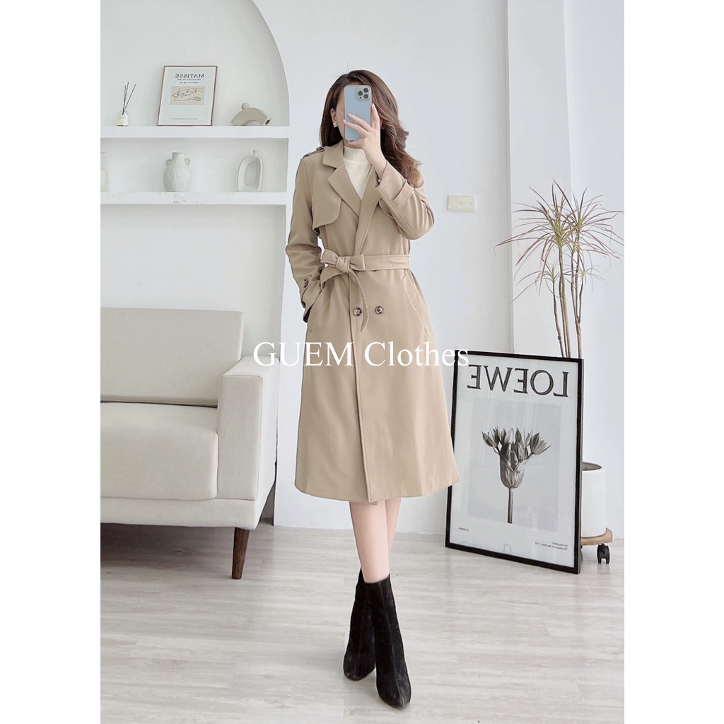 Áo măng tô dáng dài 4 cúc nhựa 9912 hàng Quảng Châu L1 - GUEM Clothes