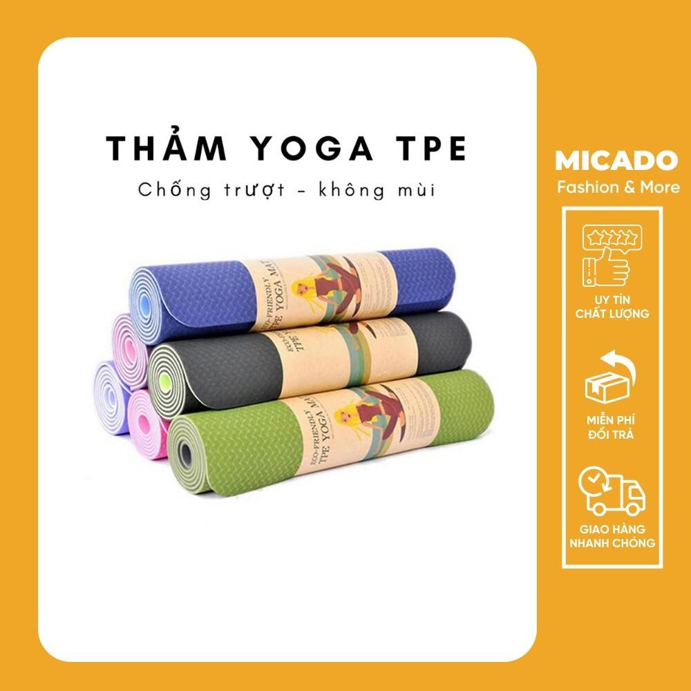 Thảm tập yoga TPE cao cấp 2 lớp chống trơn loại đẹp Micado