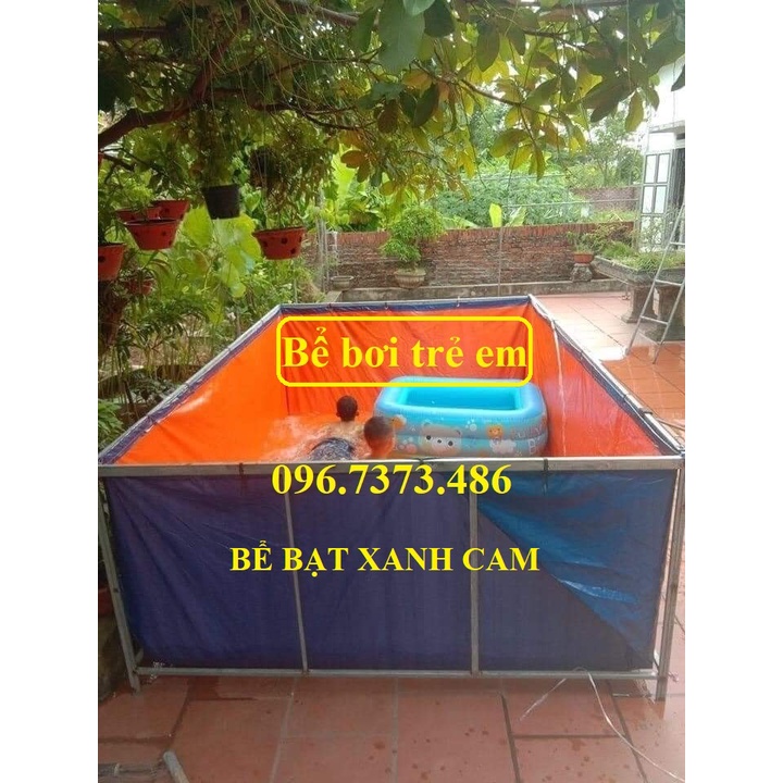 Bạt xanh cam - BỂ BẠT NUÔI ỐC , ẾCH , CÁ , LƯƠN MỚI NỞ - BỂ BẠT TẮM CHO TRẺ NHỎ