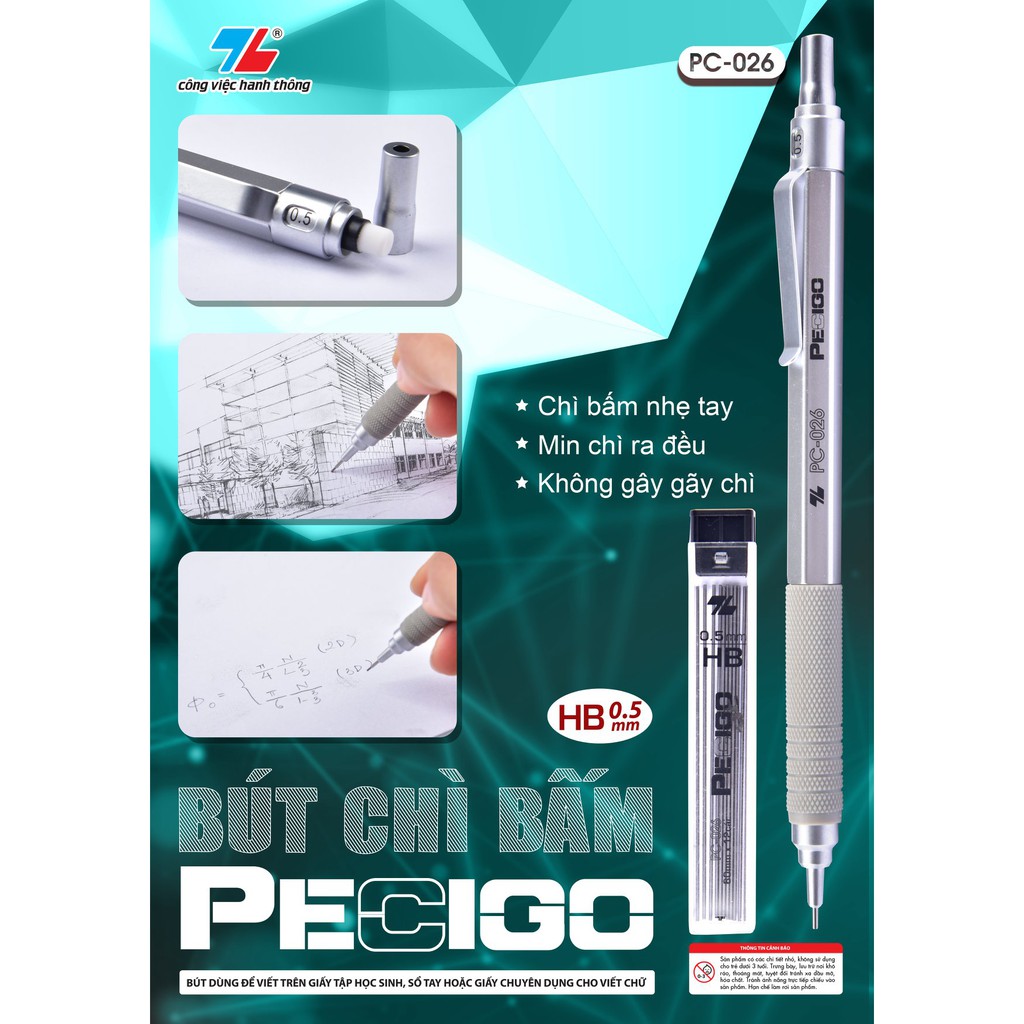 [Sản phẩm mới] Bút chì bấm PECIGO Thiên Long PC-026 (Vỉ 1 Cây)