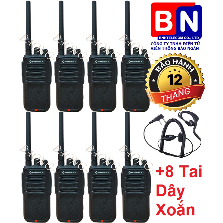 8 Máy Bộ Đàm Motorola GP6688 + 8 Tai nghe dây xoắn chuyên dụng