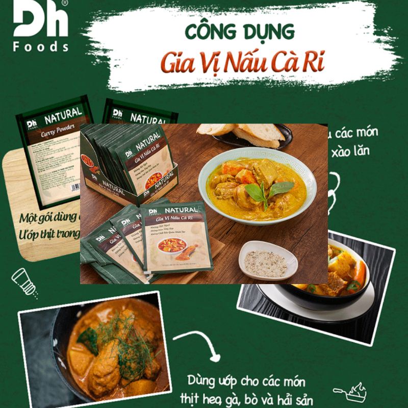 Gói gia vị nấu cà ri 10 g pha sẵn tiện dùng