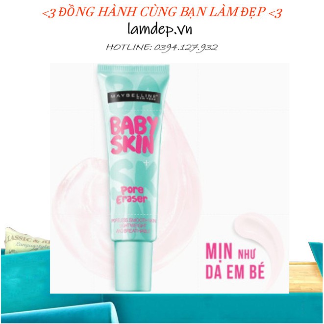 Kem Lót Mịn Da Che Khuyết Điểm Maybelline New York Baby Skin Pore Eraser Primer 22ml Hàng Chính Hãng