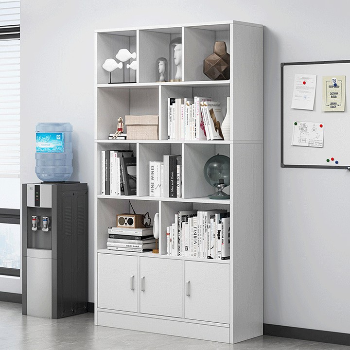 Kệ Sách Gỗ Hiện Đại 3 Ngăn Tủ Nhiều Ngăn Màu Trắng, Vàng, Tủ Gỗ Để Đồ Nhiều Tầng Thông Minh Decor G.A.O DECOR 9X