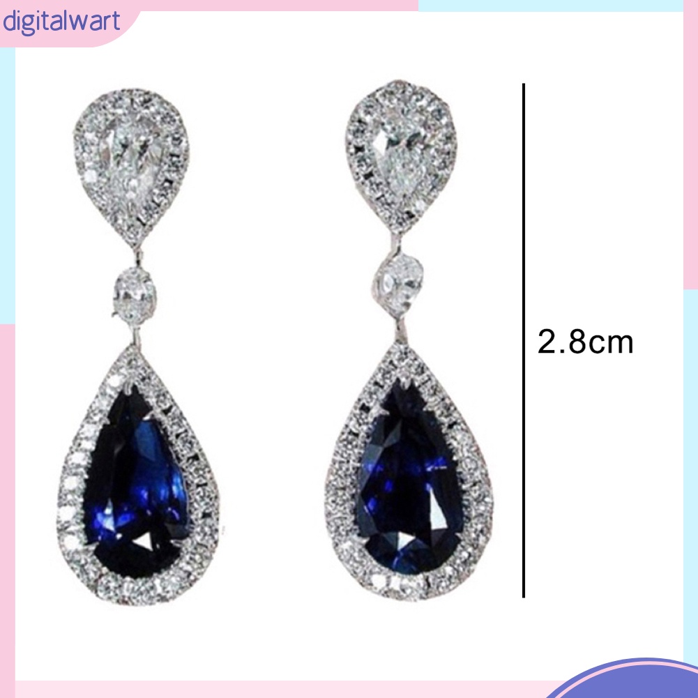 Bông tai dáng dài phối mặt hình giọt nước tinh tế thời trang cho nữ