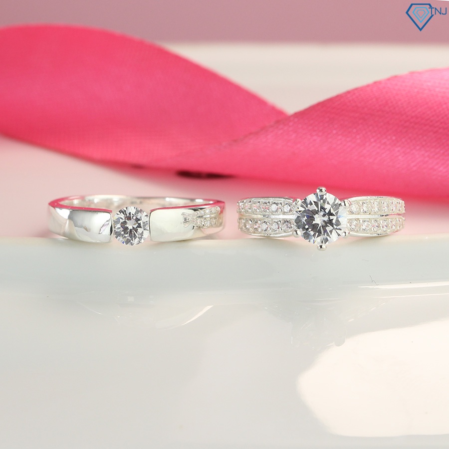 Nhẫn cặp đôi tình nhân bằng bạc đẹp khắc tên ND0431 - Trang Sức TNJ