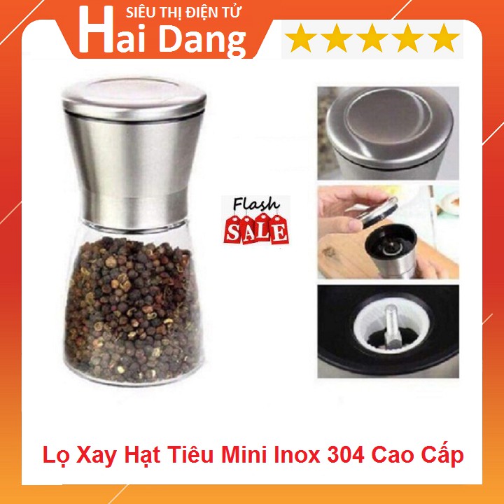 Lọ Xay Tiêu Mini Nắp Inox 304 Cao Cấp