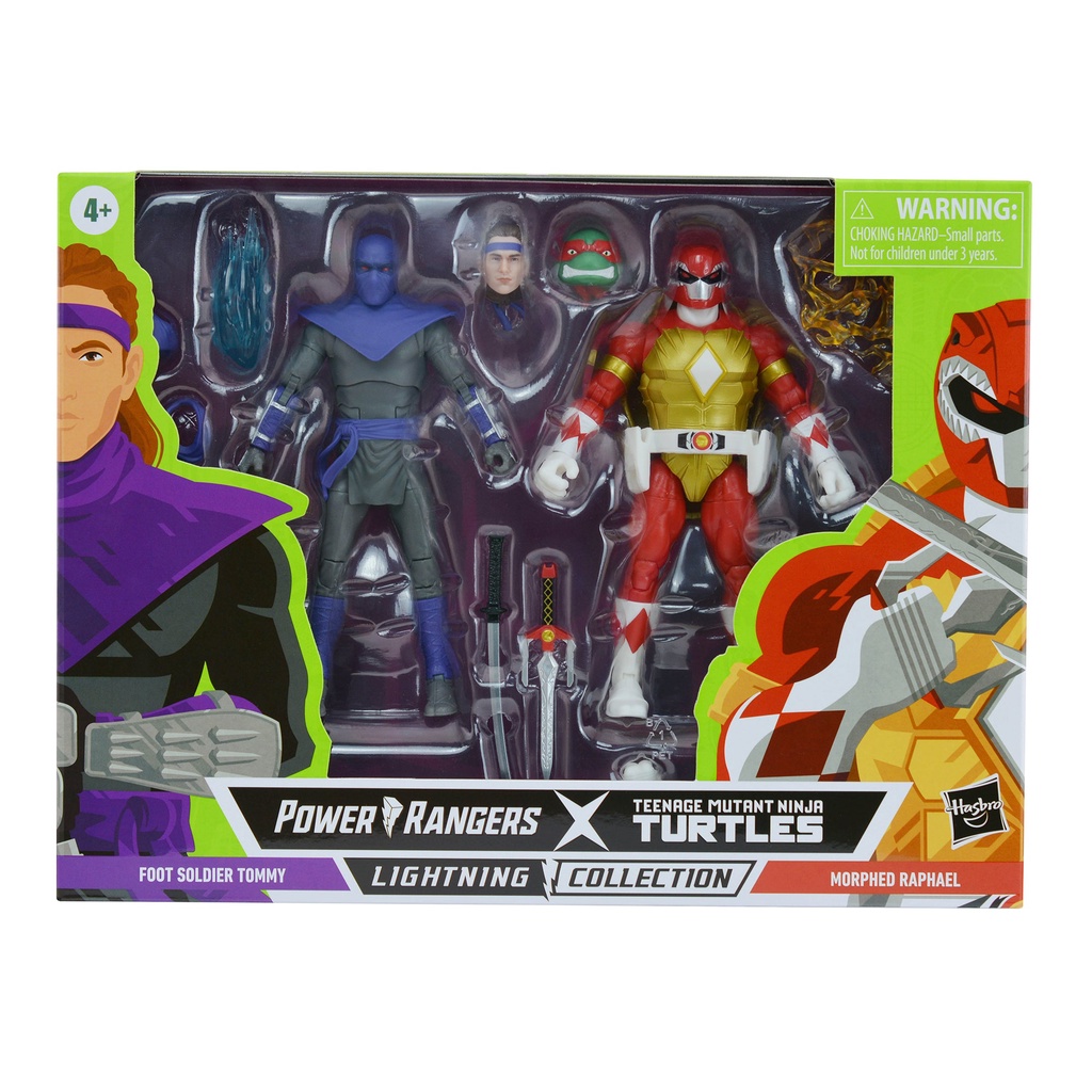 Mô hình nhân vật Hasbro⚡Power Rangers Lightning Collection⚡6- inches MMPR vs Ninja Turtles: Raphael & Soldier Tommy