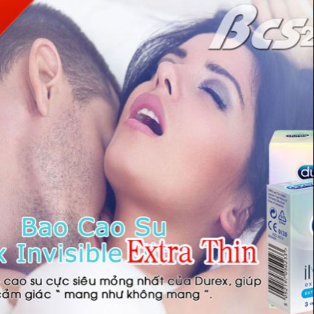 Bao Durex Invisible Extra Thin cực siêu mỏng ( hộp 3 chiếc)