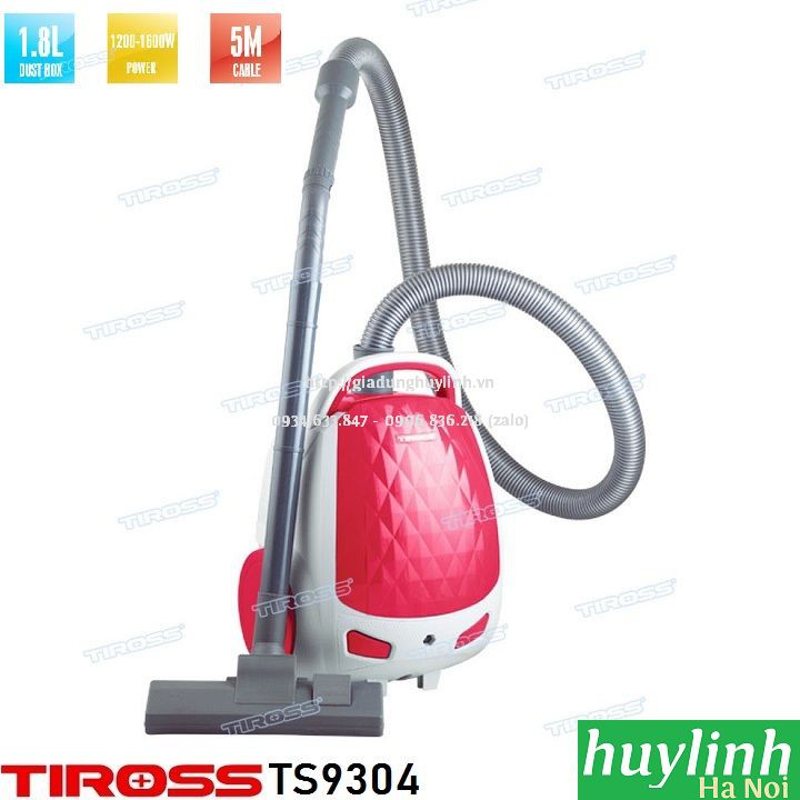 Máy hút bụi Tiross TS9304 - 1.8 lít - 1600W - Malaysia