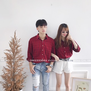 Sơ mi kẻ đỏ 3336 (Nhập mã VSTOSM70 giảm 69%)