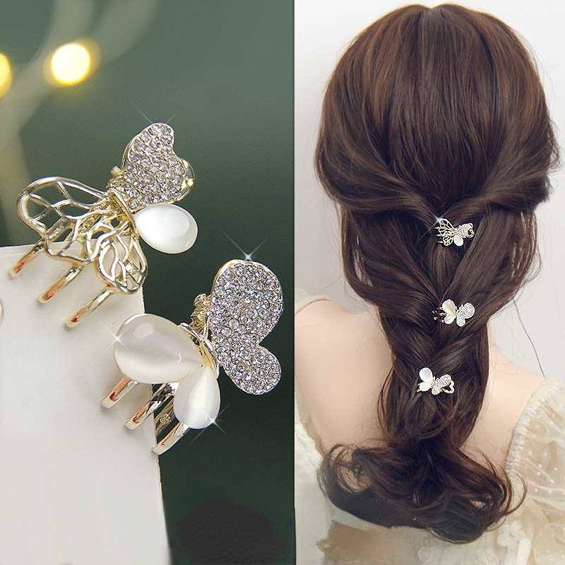 Mắt mèo kim cương bướm phụ kiện thời trang kẹp tóc Kẹp tóc nữ cao cấp hàn quốc
