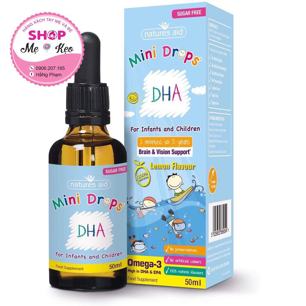 DHA Drops Natures Aid - Bổ sung DHA cho trẻ từ 3 tháng giúp bé phát triển trí não,thông minh nhanh nhẹn