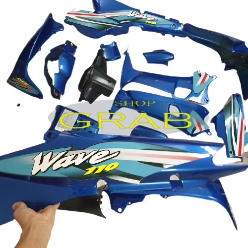 Bộ dàn áo xe WAVE alpha - wave Zx - wave 110 đời 2002-2006, nhựa nguyên sinh ABS màu XANH DƯƠNG, tặng kèm củ hậu cho xe