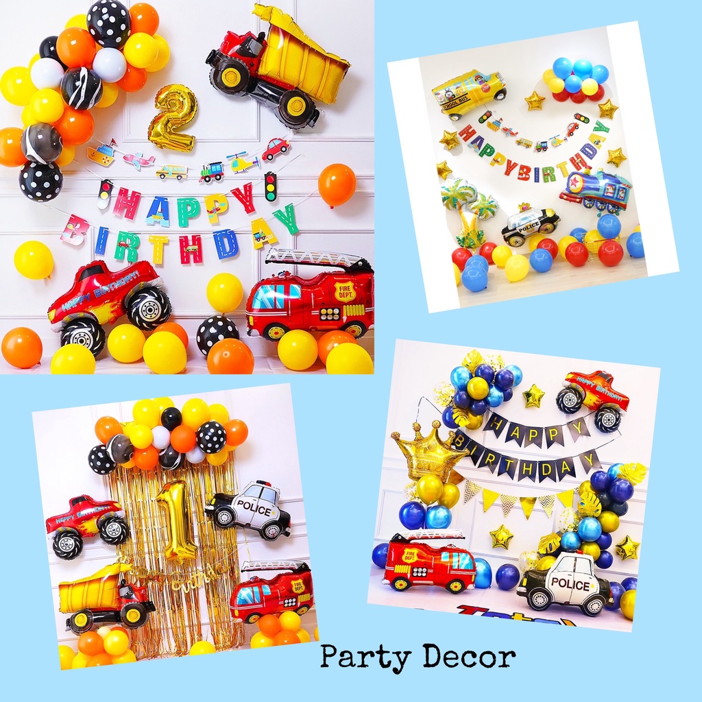 [Mẫu mới] Set bóng bay trang trí sinh nhật chủ đề ô tô mới cho bé