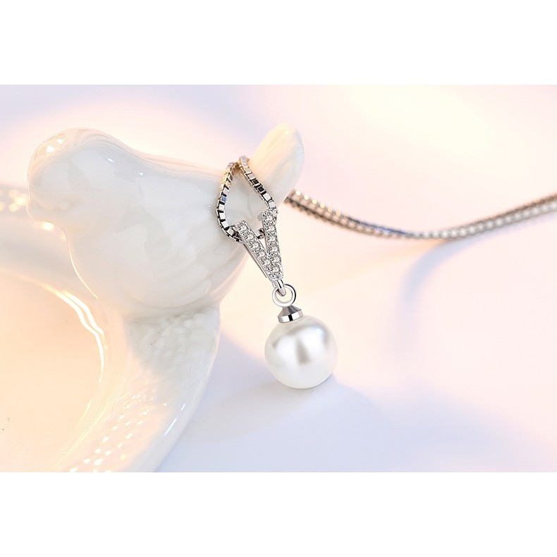 Dây chuyền bạc nữ ANTA Jewelry, thiết kế ngọc trai nhân tạo sành điệu - ATJ7068