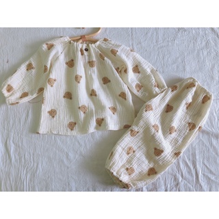 Bộ quần áo dài xô muslin cao cấp siêu thấm hút cho bé trai-bé gái