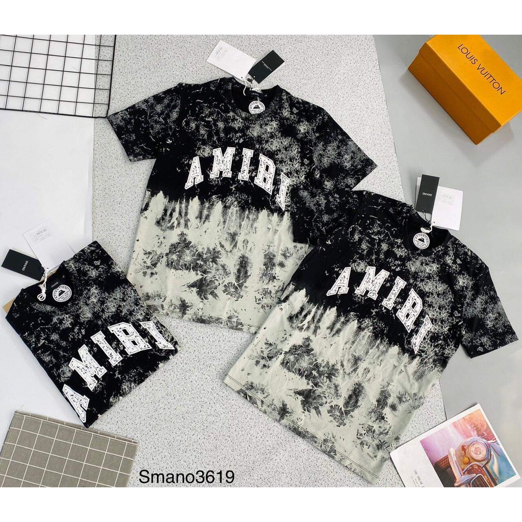 Áo Phông Unisex Amiri Loang Đen Trắng Chữ Dập Tranganh Store [MS160]