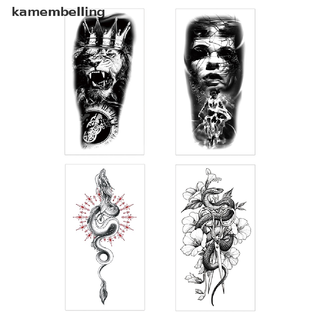 Kamembelling Miếng Dán Hình Xăm Tạm Thời Họa Tiết Hoa Quyến Rũ