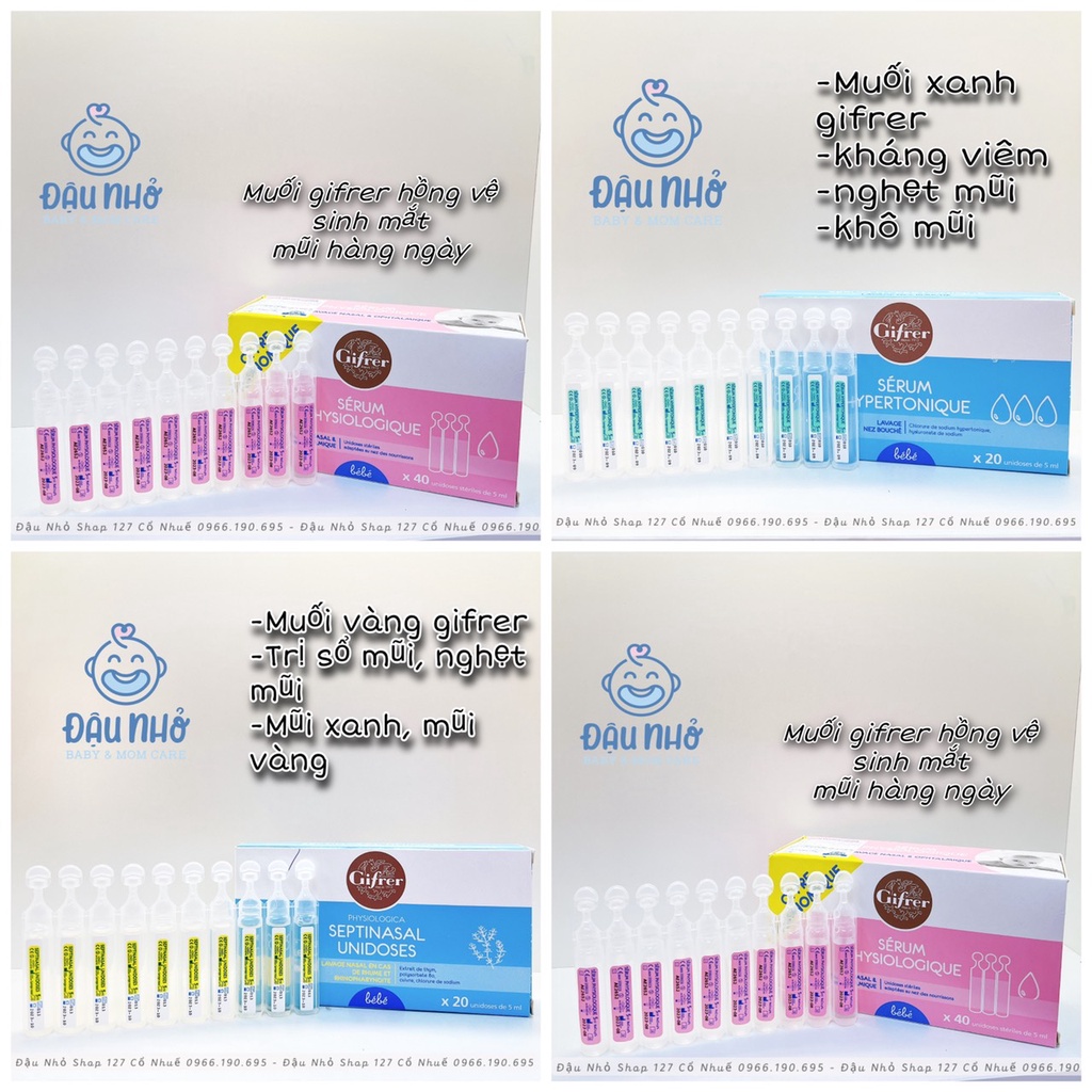 Fysoline - Nước muối sinh lý Pháp Gifrer hộp 20 tép date 2023