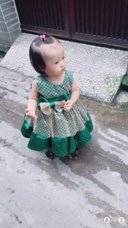 Đầm công chúa phối lưới kim sa 