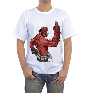 Áo thun in hình Hellboy giơ ngón giữa