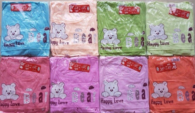 Bộ sau sinh Bear cotton quần có chun điều chỉnh cho mẹ 43-67kg