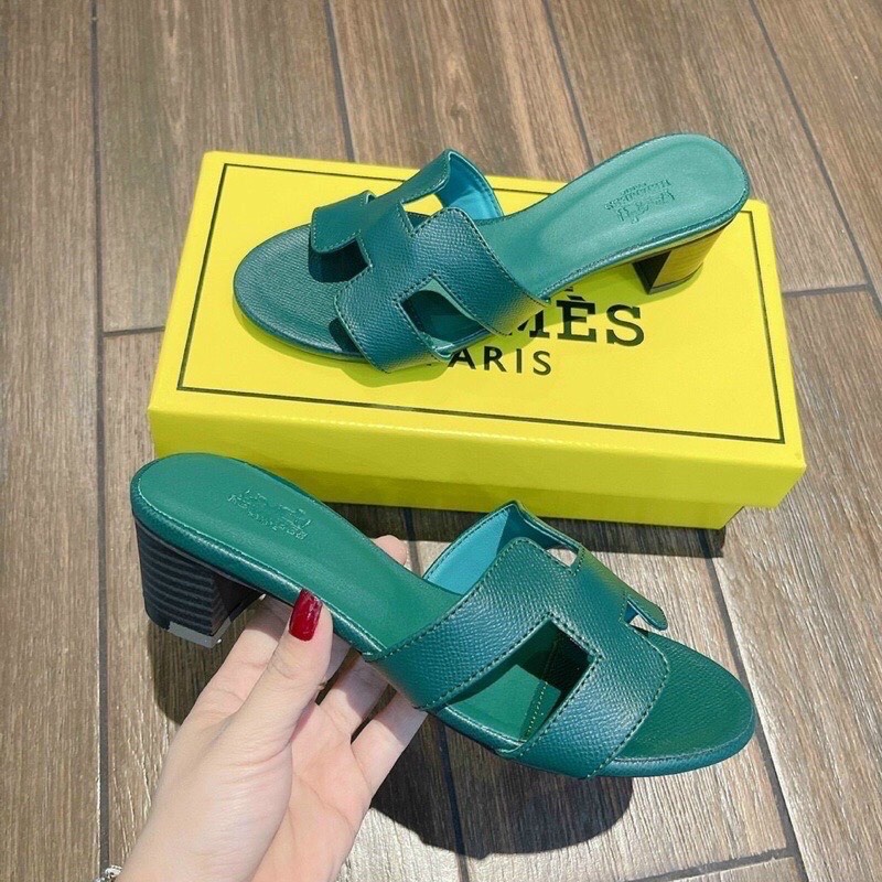 Guốc HM gót 5p ,màu xanh - RedDress