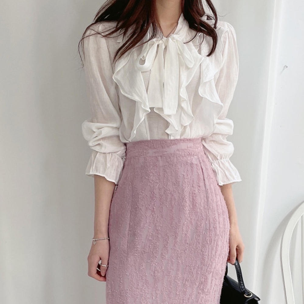 Áo Sơ Mi Voan Cổ Thắt Nơ Thanh Lịch 49763