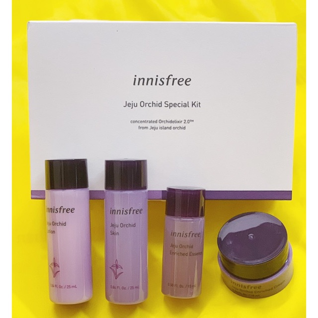 Bộ Kit dưỡng da, chống lão hóa Innisfree Jeju Orchid Special Kit 4 Món từ hoa lan (Mẫu mới nhất)