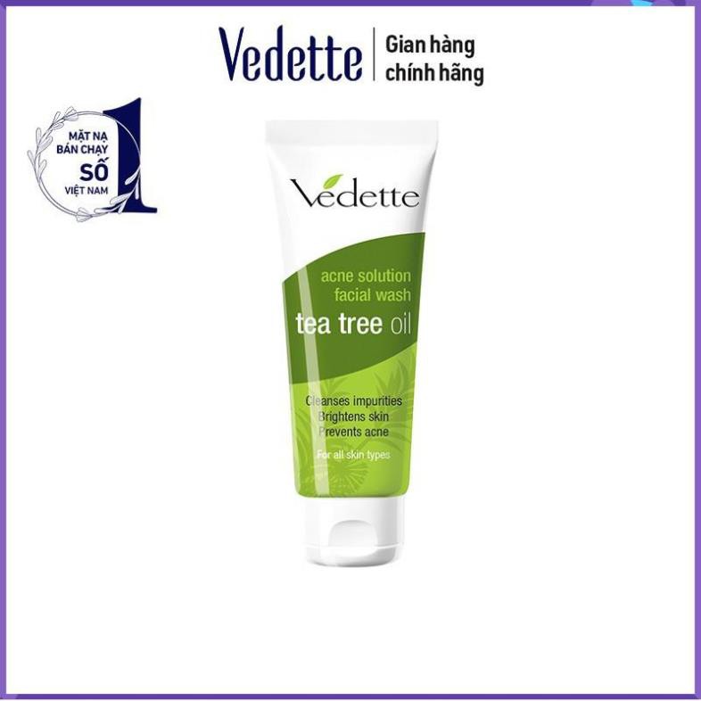 🍊 Bộ trà tràm mini Vedette Tea Tree Oil Acne Solution - Sáng da, Giảm viêm và Ngừa mụn