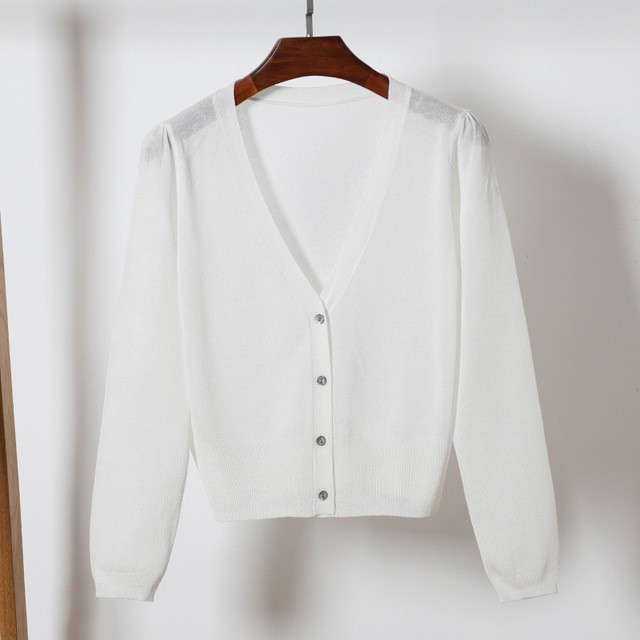 Áo Khoác cardigan Màu Đen Cổ Chữ v Cài Nút Dáng Dài Cho Nữ 2xl 3xl 4xl 2xl