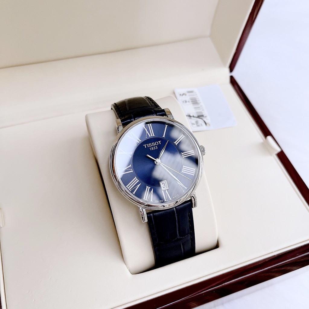 Đồng hồ nam chính hãng Tissot Carson Premium Quartz Blue Dial T122.410.16.043.00 - Máy Quartz pin - Kính Sapphire