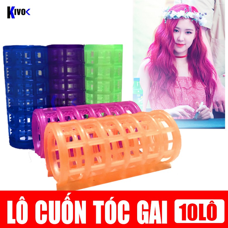 Lô Cuốn Tóc Gai - Uốn Xoăn Gợn Sóng - Cuốn Mái / Ống Làm Xoăn Không Dùng Nhiệt - Kẹp Tóc Quoăn - Kivo