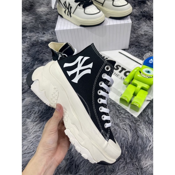 (Híu)Giày MLB Chunky High New York Yankess Black Độn Đế
