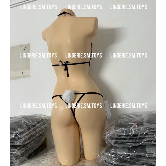 Mã MY9479 - Bodysuit Phong Cách Thỏ Playboy - Quần Gắn Cục Bông Dễ Thương - Quần Xẻ Đáy Gợi Cảm