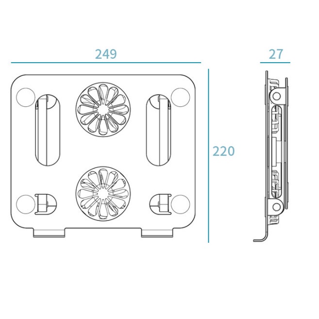 Giá đỡ MACBOOK, LAPTOP, IPAD nhôm gấp gọn tản nhiệt máy tính 13,14,15.6 inch tích hợp quạt tản nhiệt LED cao cấp để bàn